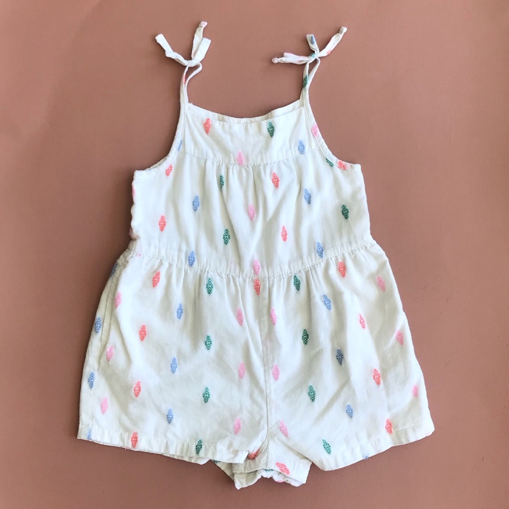 GAP Toddler Girl Bright Diamond Bow Romper